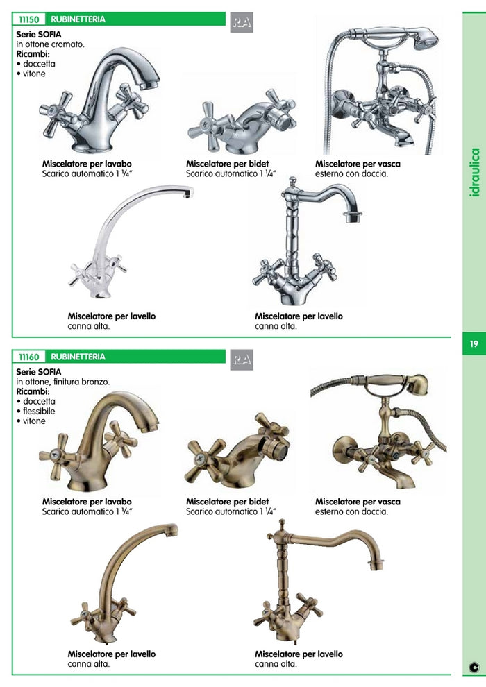 serie sofia monoforo lavello croce bronzato 25412b 7384