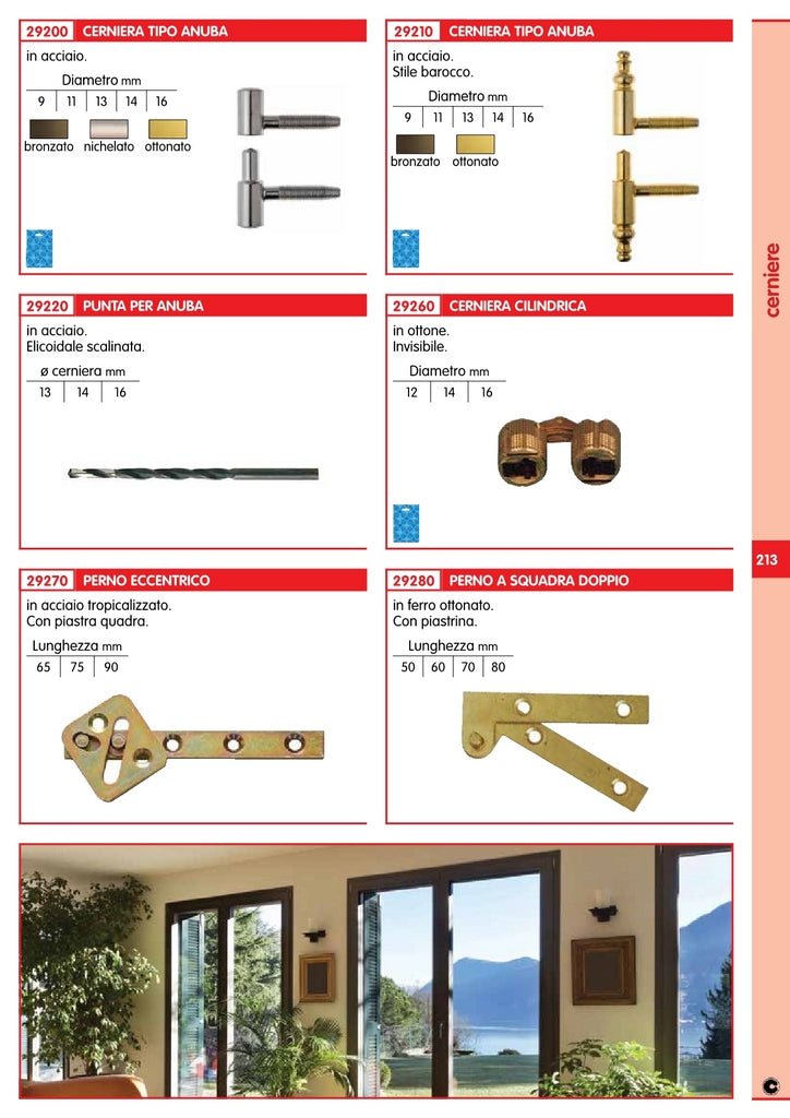 24pz cerniera invisibile in ottone, diametro 12 mm 10140