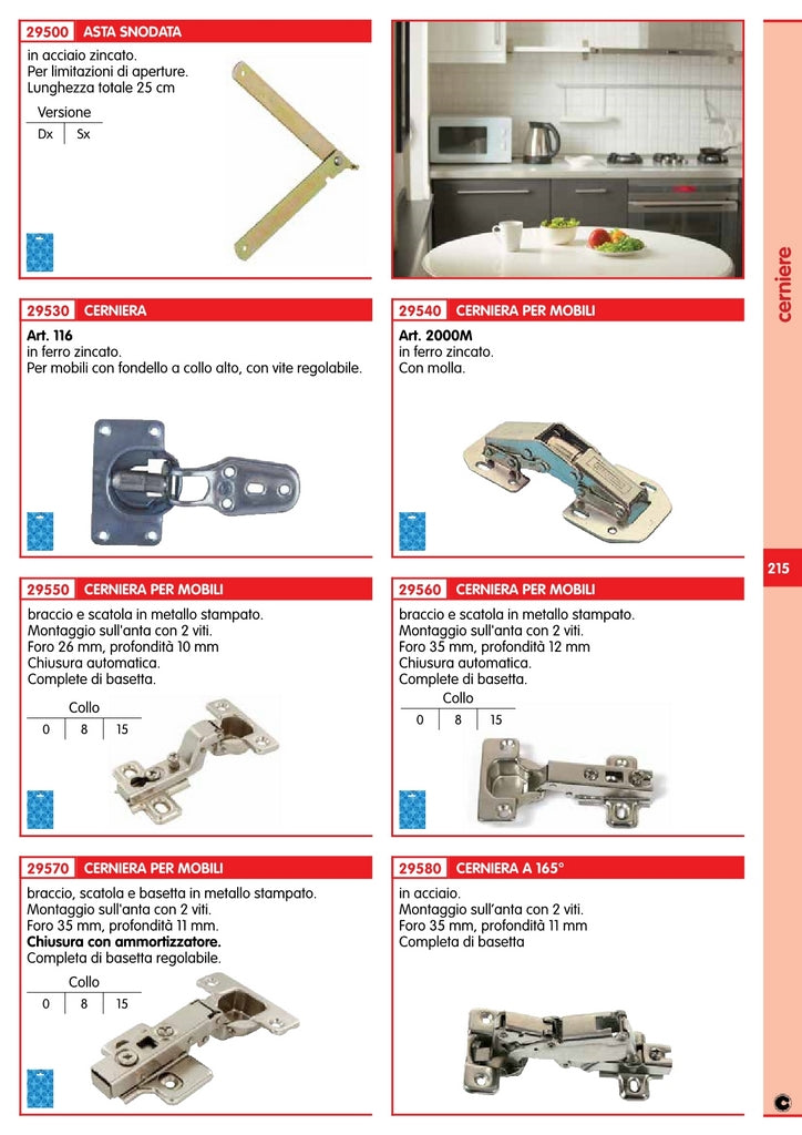 20pz cerniera chiusura con ammortizzatore collo 8 diametro 35 con basetta 31813