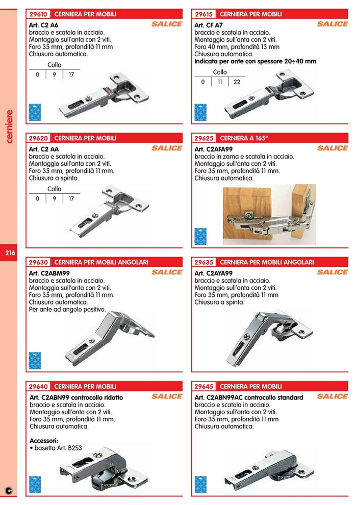 25pz salice basetta regolabile /b2s3b99b6 x controcollo 2500