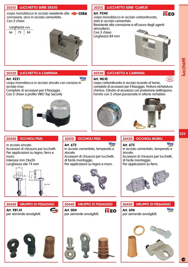 viro art. 696 gruppo fissaggio x serrature basculanti 868