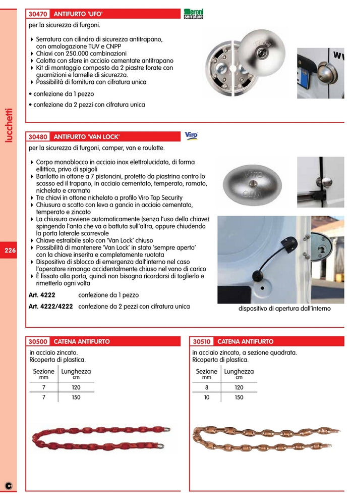 1coppia coppia lucchetti "ufo" x portelli metallici 3161