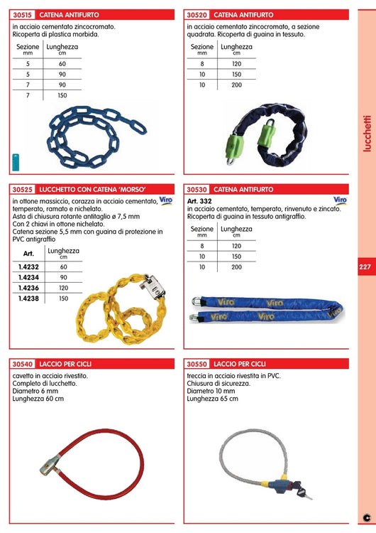 viro art. 1.4236 lucchetto con catena cm.120 93909