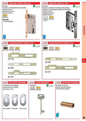 10pz chiave patent bonaiti ottonata n. 4 12762