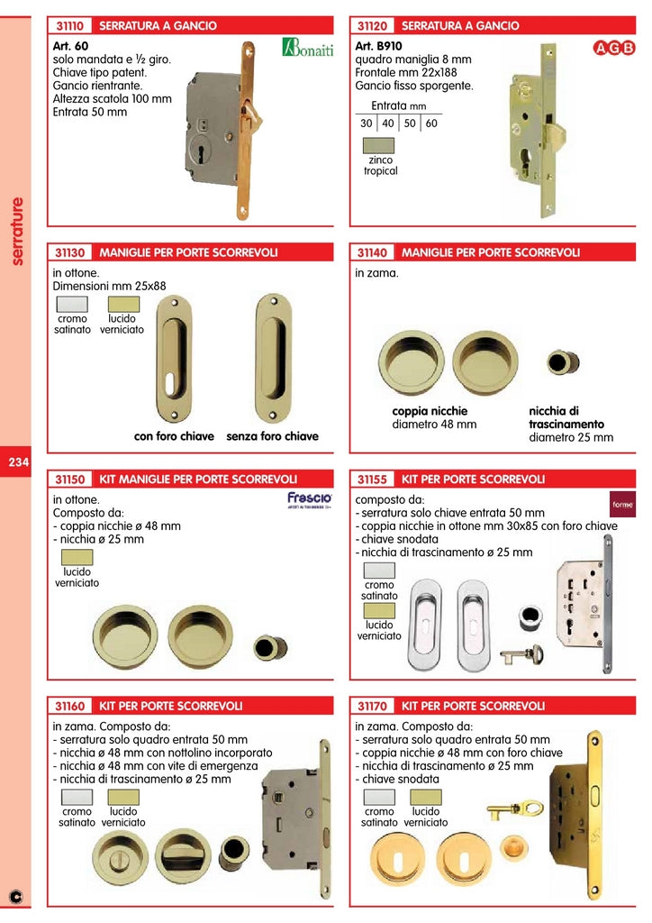 10pz maniglia ovale ottone lucido per porte scorrevoli con foro centrale 11950