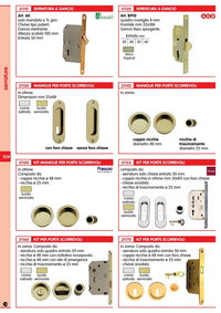 10pz maniglia ovale ottone lucido per porte scorrevoli con foro centrale 11950