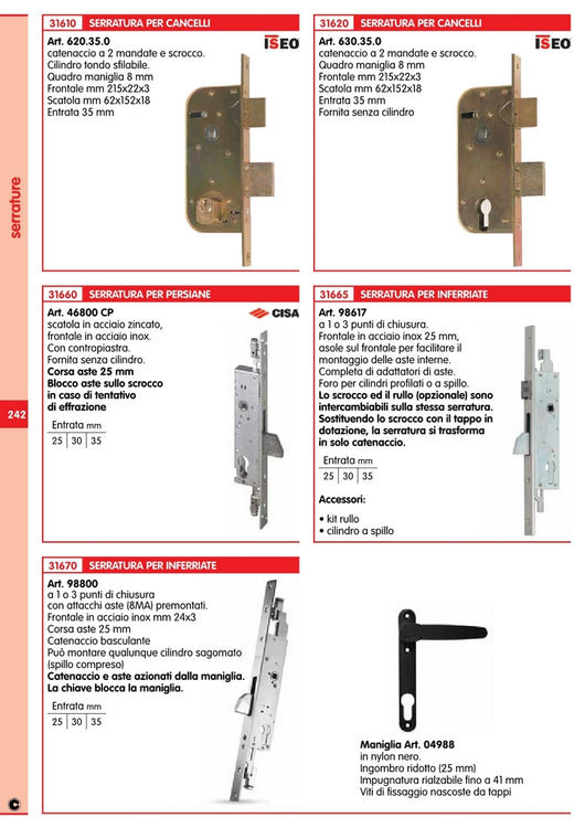 corni art. 498010.25 kit rullo x serratura trepper 2048