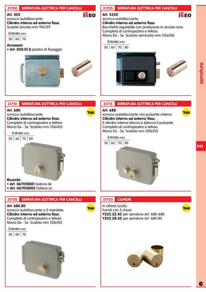 yale art. 680 elettroserratura cancello 60mm sinistra cod:ferx.3882.stock