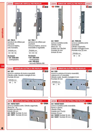 5pz iseo art. 038.030 contropiastra serratura 783.1 50213