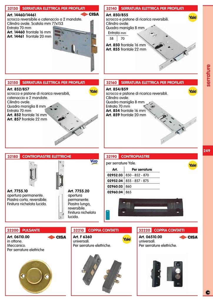 cisa art. 06510.00 coppia contatti elettrici 55835