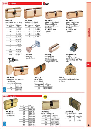 iseo art. 8209.30.45 cilindri sagomati mm. 75 365