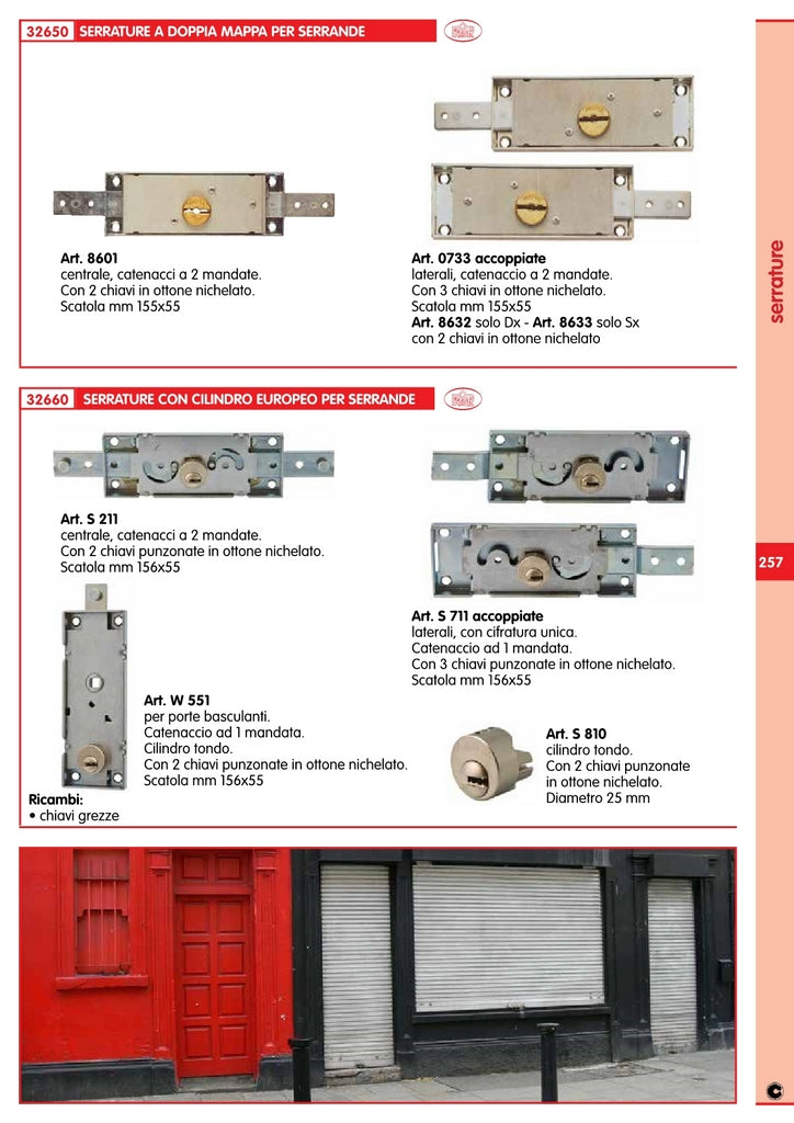 serratura di sicurezza prefer x serranda art. 8633.000 sinistra 16299