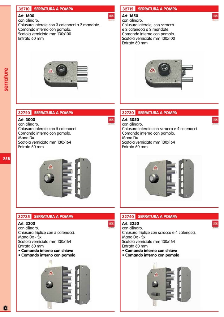 c.r. art. 3050 serratura sicura con pomolo verniciato 3874