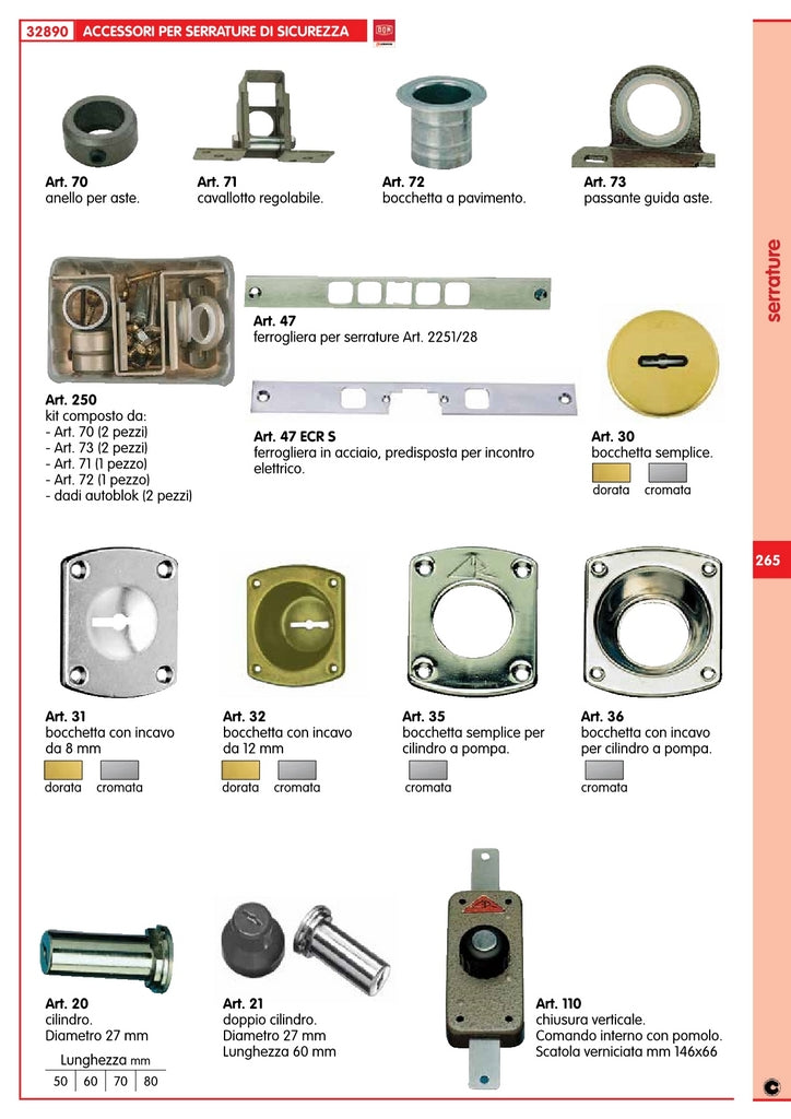 1serie c.r. art. 94 serie aste con accessori (x art. 8000) 18145