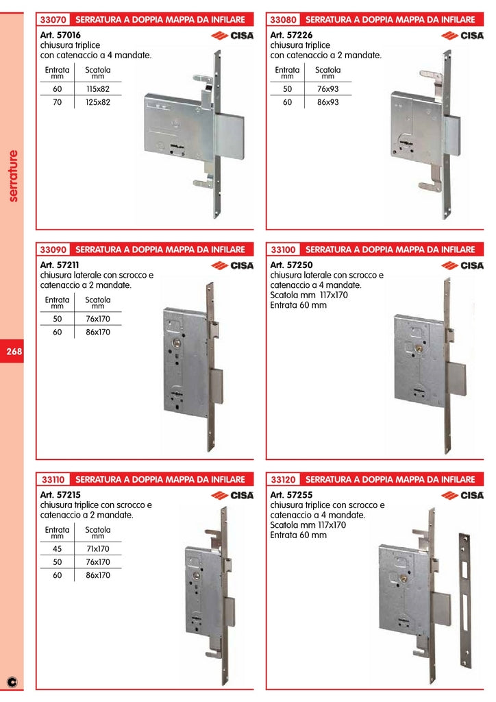 cisa art. 57211 serratura a doppia mappa mm.50 15767