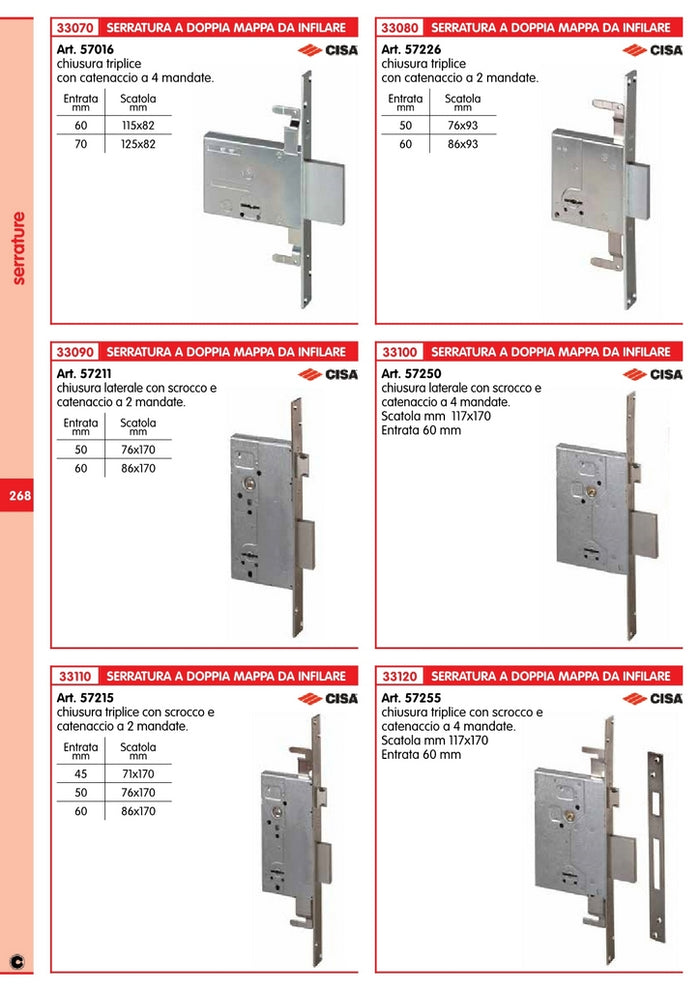 cisa art. 57211 serratura a doppia mappa mm.50 15767
