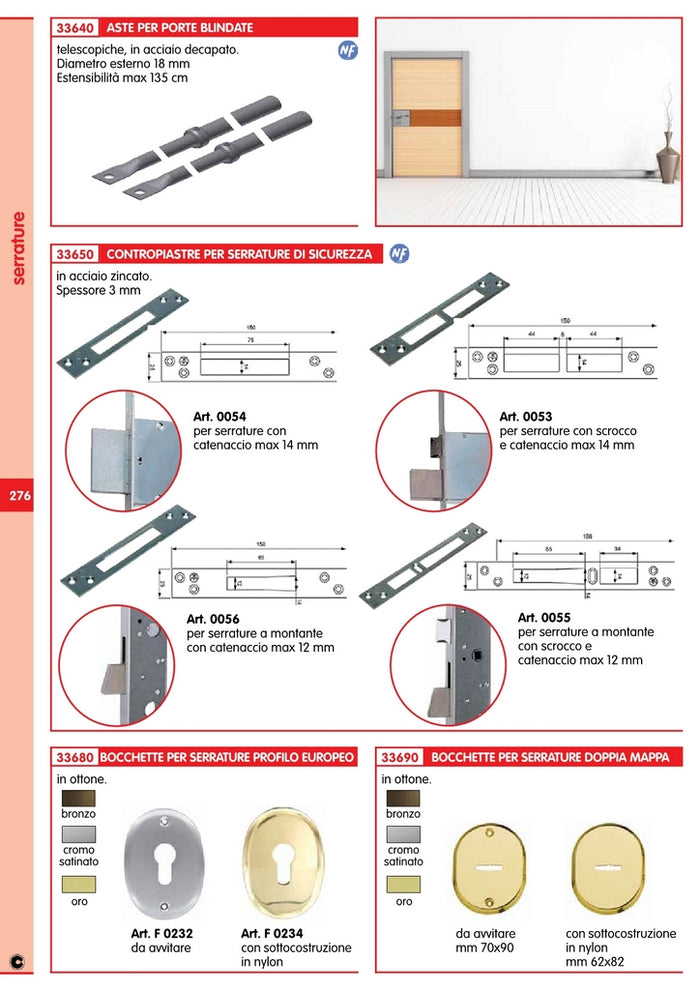 10pz contropiastra per serratura di sicurezza art. 0054 cod:ferx.15306