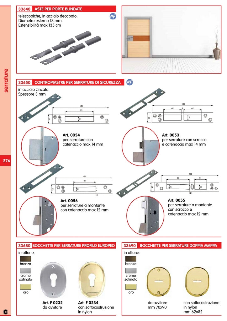 10pz contropiastra per serratura di sicurezza art. 0054 cod:ferx.15306