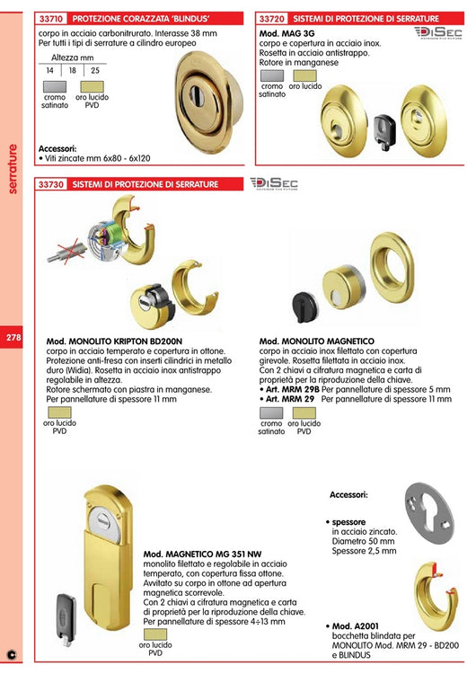 protector monolito magnetico mrm29 mm.11 cromo satinato cod:ferx.1959