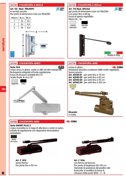 cisa art. 07101.01.0 molla x chiudiporta n.1 cod:ferx.37703