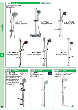 saliscendi cm.60 diametro 25 apollo completi di portasapone jt-h-18 40778