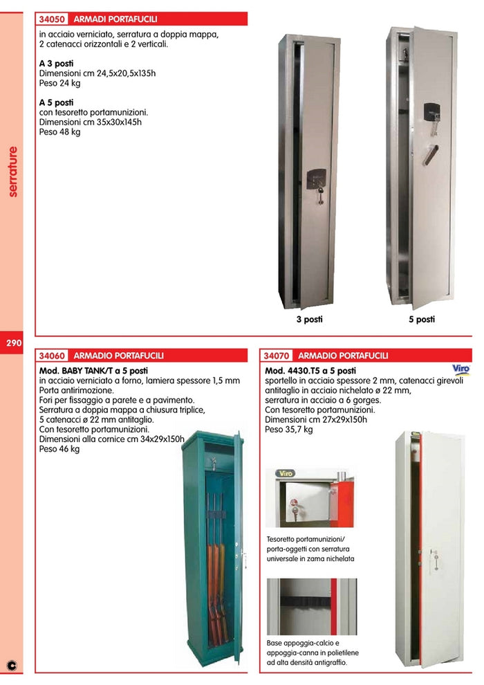 serratura per armadio portafucili 3 posti new 6035