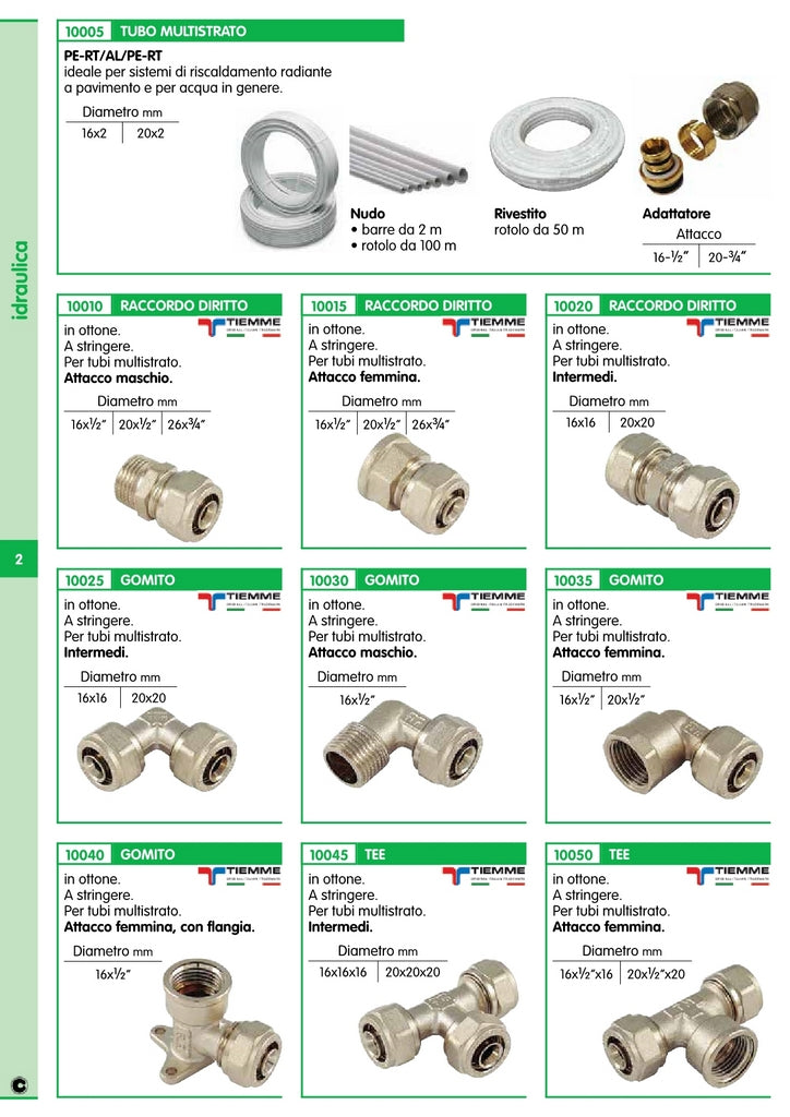 5pz raccordo diritto doppio 20x20 multistrato 5883