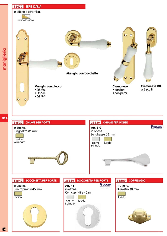 2pz bocchetta f.y. x porte art. 45 cromo satinato cod:ferx.7687