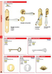 2pz bocchetta in ottone per porte finitura oro lucido con copriviti 45mm 11672