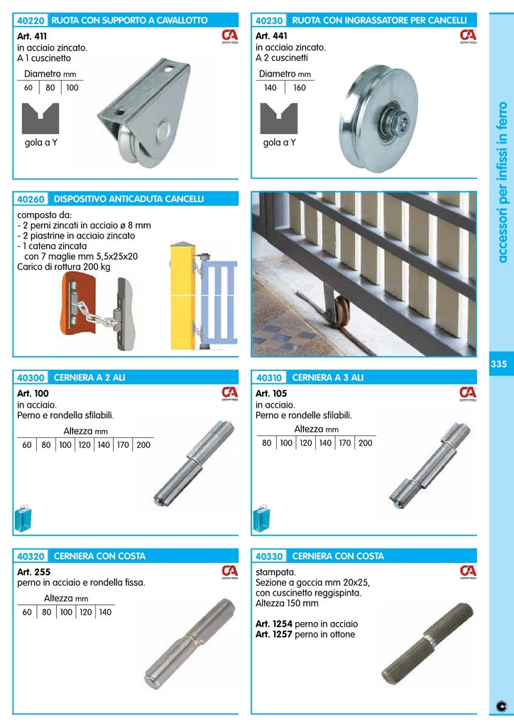 24pz cerniera in ferro 2 ali cm.10 perno e rondella sfilabile in acciaio cod:ferx.5133.stock