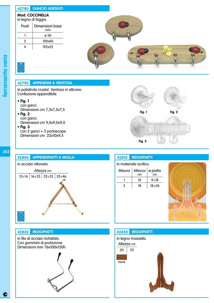 6blister blister ganci adesivi "coccinella" 1 posto (pz.2) 64923