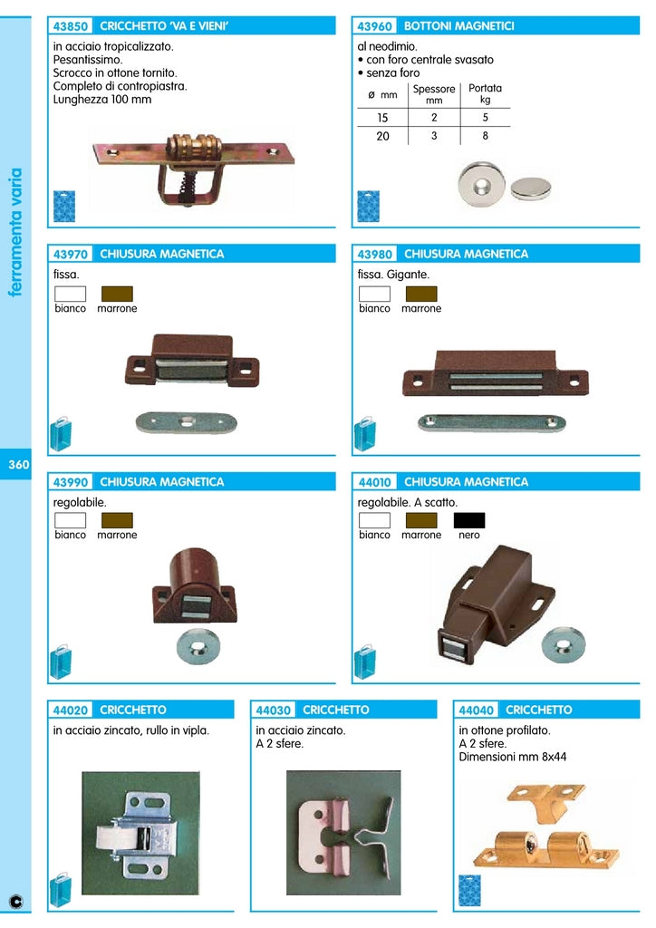 100pz cricchetto a due sfere acciaio zincato cod:ferx.12776