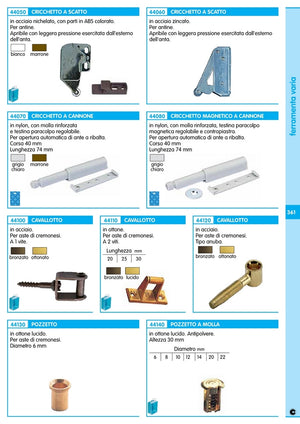 50pz cavallotti con 2 viti ottone lucido da 25 cod:ferx.13778