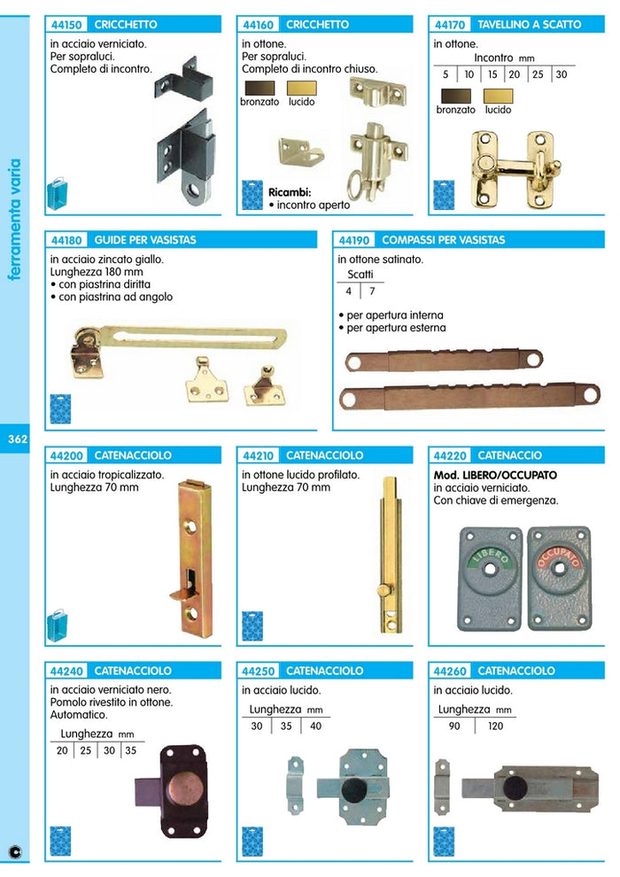 25pz cricchetto per sopraluci in ottone lucido 4808