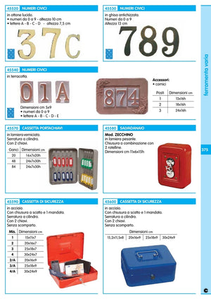 cassetta portavalori misura 3/b 25x18x7 cm cod:ferx.5576