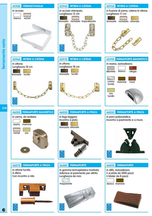 12Pz Pinco Fermaporta Magnetico Marrone Cod.06107