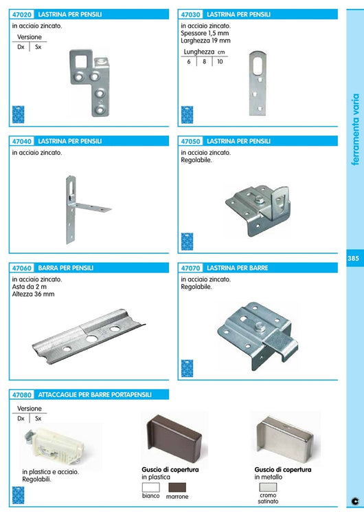 50pz lastrina per pensili zincata destra 9431