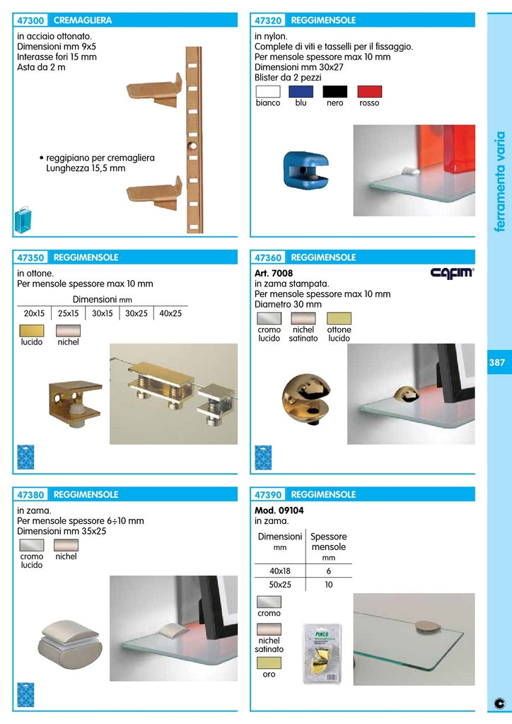 cf pinco confezione 2 reggimensola mm. 6 cromo cod.09104 3383