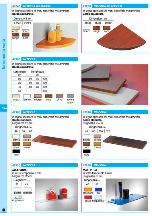 5pz mensola arredamento noce cm 100x25x2,5 17142