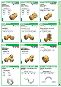 10pz raccordi ottone diritti doppio bicono 14x1/2 26605