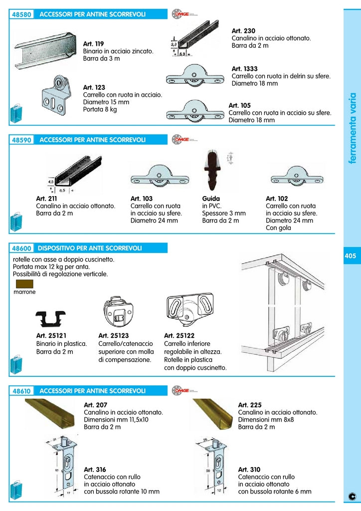 profilo guida in plastica mt.2 24992