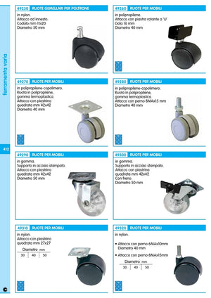 4pz ruota nylon gemellare piastra u/16 mm.40 14517