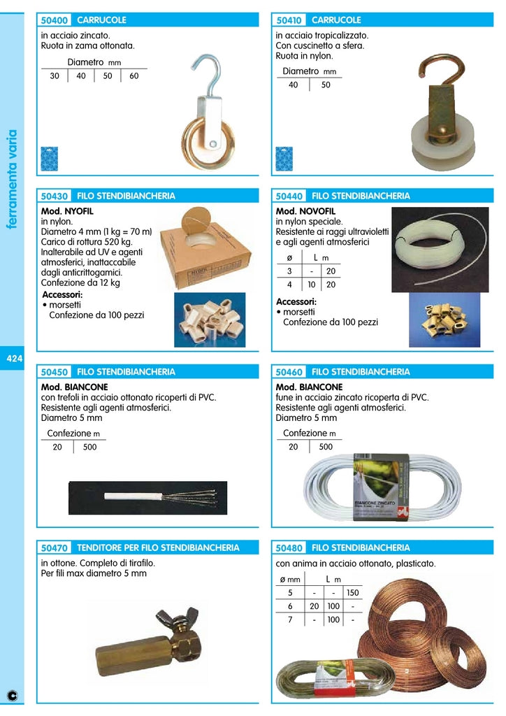 10pz tendifilo ottagonale ottone per filo max diametro 5 mm 86320