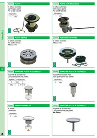 2pz piletta con tappo e catena gr. 11/4 ottone cromo 24536