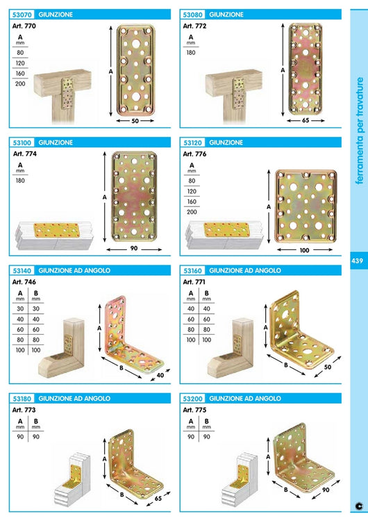 20pz piastra angolare in acciaio tropicalizzato mm 90x90x90 15208