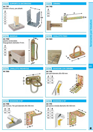 supporto"u" con piega zincata fuoco art. 791 60x91 mm cod:ferx.41957