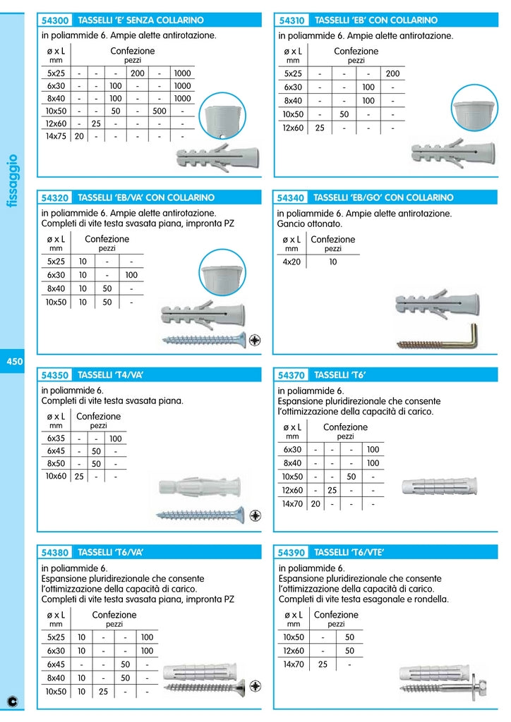 cf elematic conf.10 tassello con gancio appendiquadri 10336