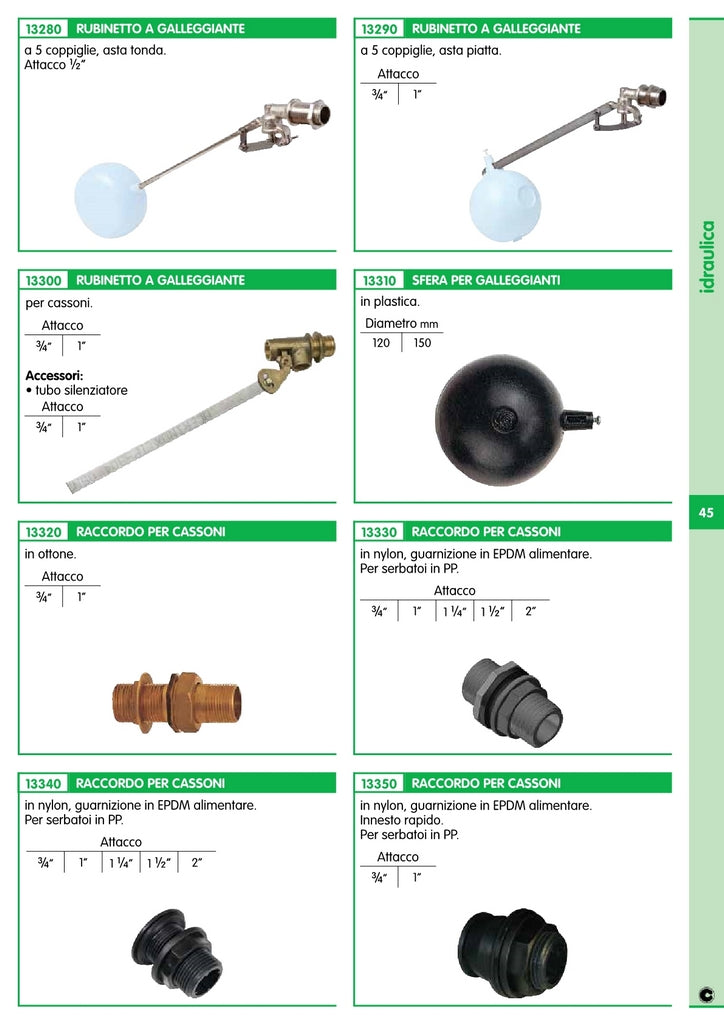 galleggiante a 5 coppiglie asta piatta gr.1 senza sfera cod:ferx.26701