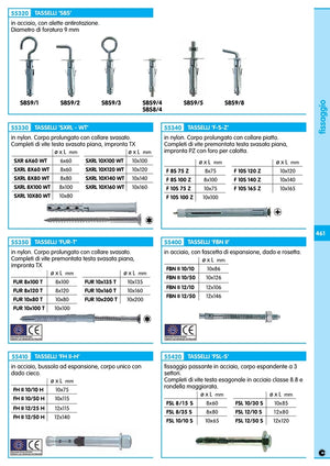 100pz fischer tassello sbs9/8 gancio corto 5103