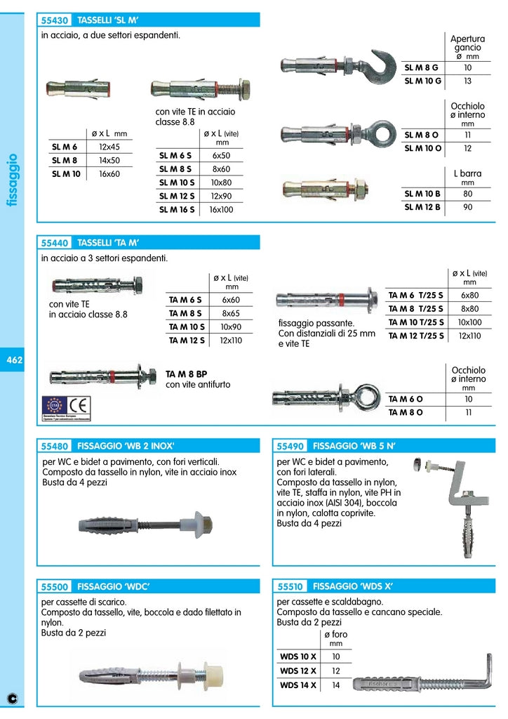 50pz fischer tassello slm 8 con vite t.e. 5124